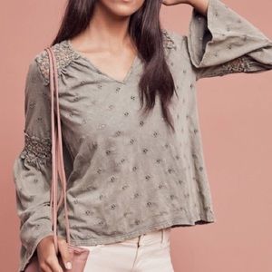 Anthropologie Bell Sleeve Top